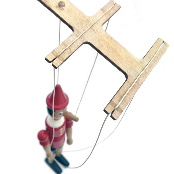 MASTRO Geppetto Pinocchio Wooden Marionette Puppet Hand-Carved Italy Folk Art - Picture 7 of 10